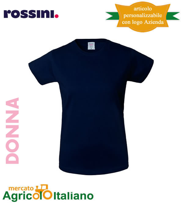 T-Shirt Donna Take Time 100% cotone colore blu