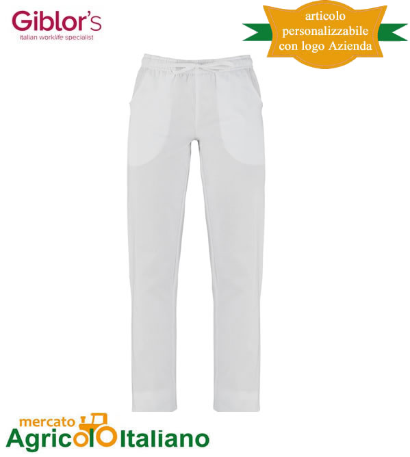 Pantaloni da lavoro Giblorì's modello Cameron colore bianco