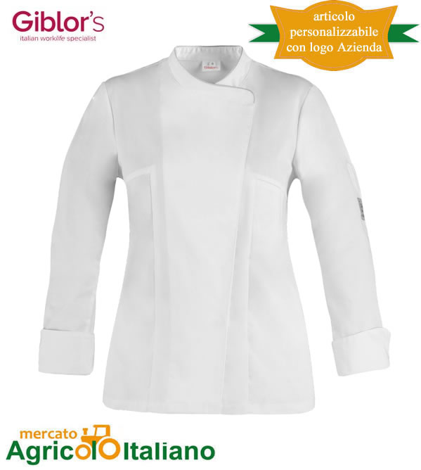 Casacca donna Susi - Giblor's colore bianco per ristorazione